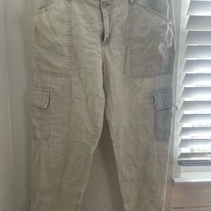 Sanctuary Tan Linen Cargo Pants